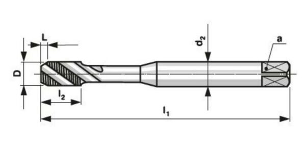 Závitník strojný brúsený so skrutkovými drážkami 35° PN83044 HSSE ISO1 M3 | AGmajster.sk