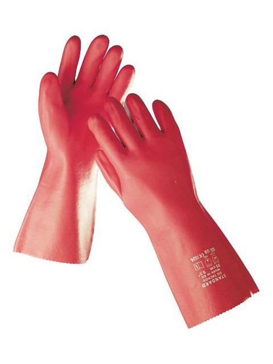 Rukavice Standard č.10 PVC 35cm červené 0110001620105 | AGmajster.sk