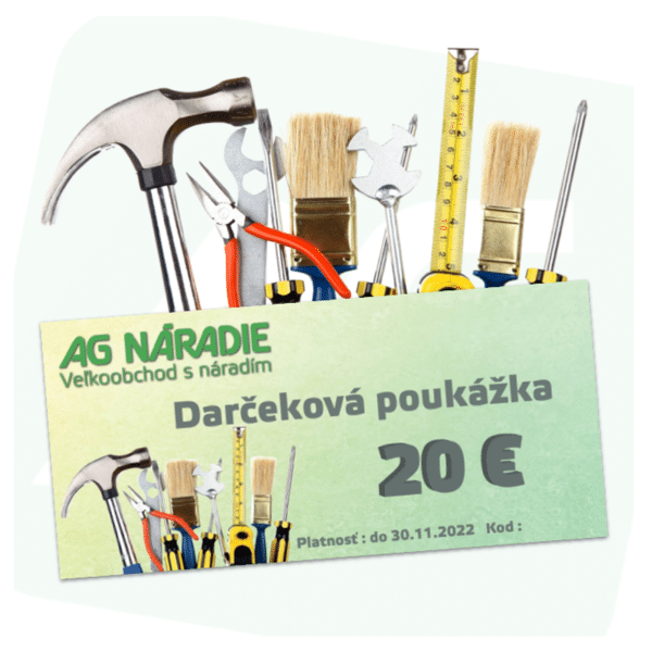 Poukážka na nákup tovaru 20€ | AGmajster.sk
