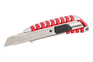 Nôž odlamovací ALU strieborno-červený 18mm tlačidlová ar.16143 Festa | AGmajster.sk